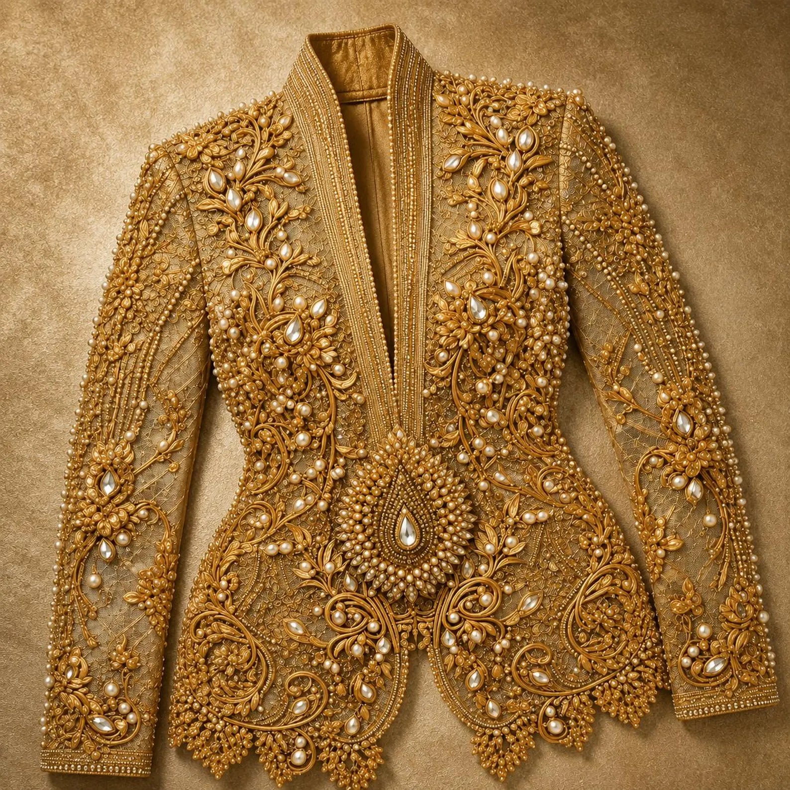 Luxury Handcrafted Western Equestrian Show Jacket – Premium Crystal & Gold Embellished Riding Shirt