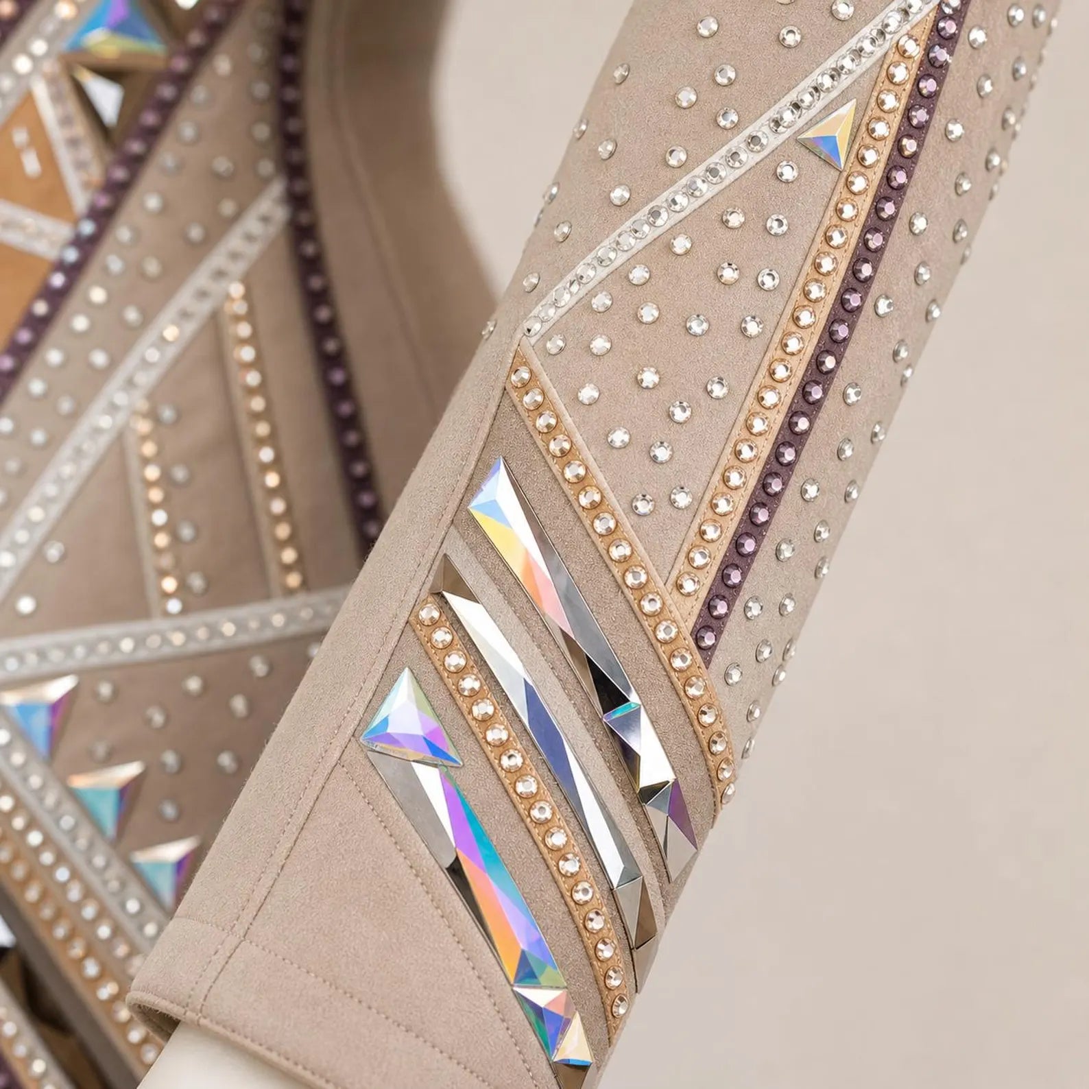 Luxury Handcrafted Western Equestrian Show Jacket – Premium Crystal & Gold Embellished Riding Shirt