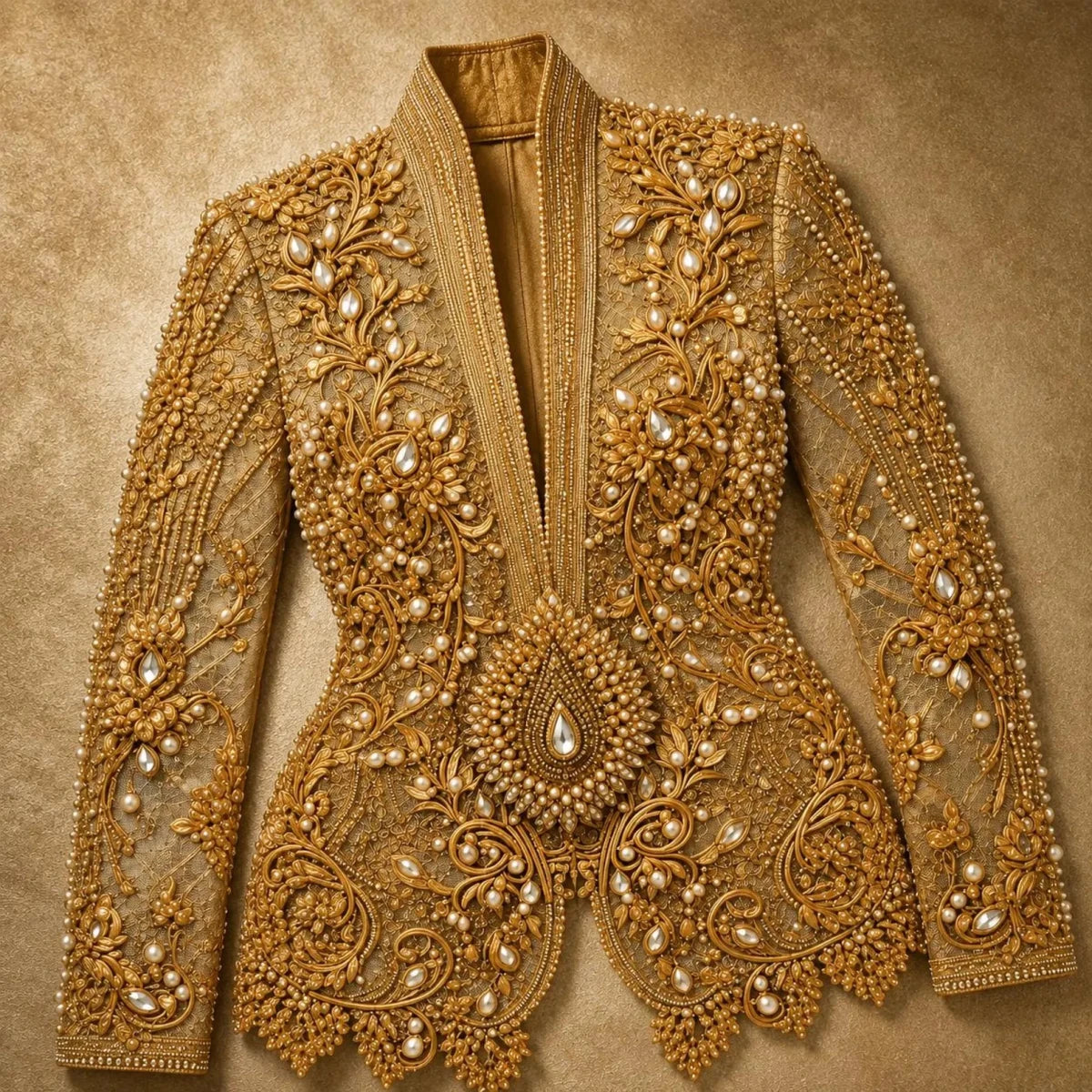 Luxury Handcrafted Western Equestrian Show Jacket – Premium Crystal & Gold Embellished Riding Shirt - Haram Exports